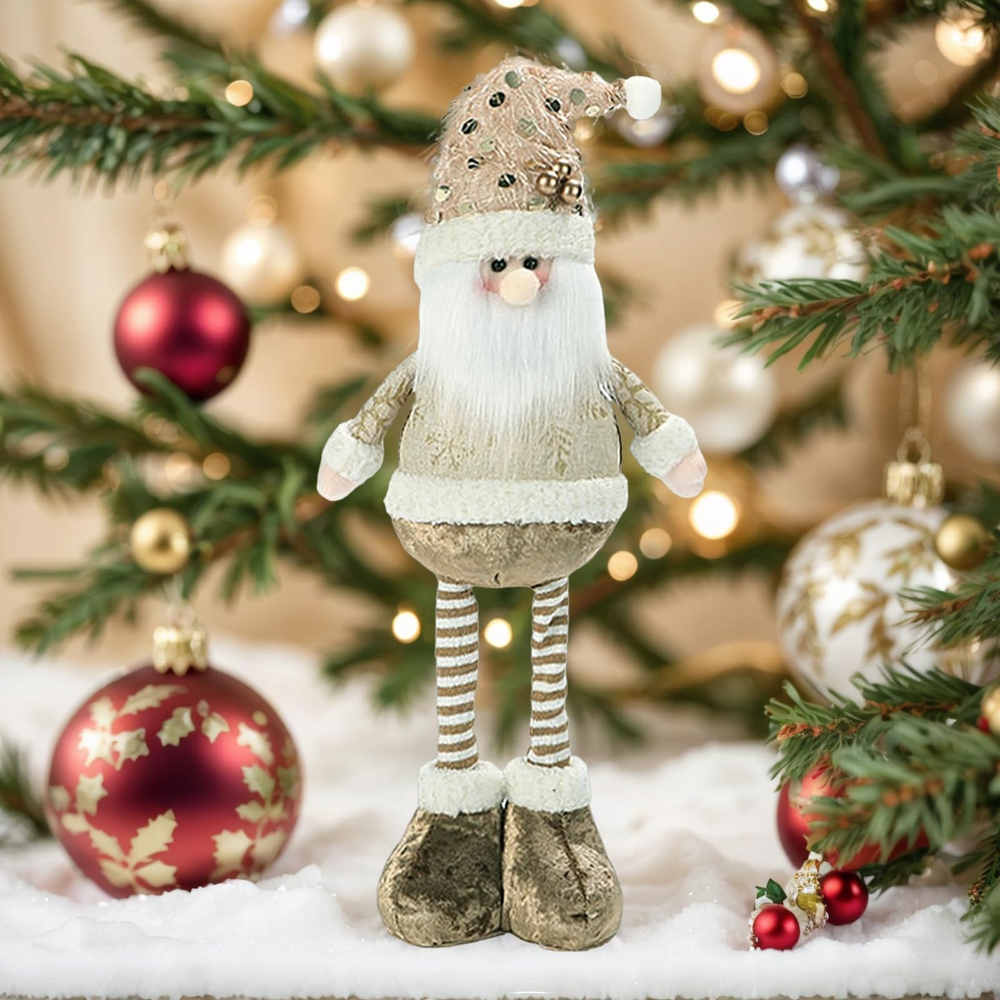 Starsouce Christmas Plush Decorations Xmas Festive Snowman Reindeer Santa Figurines Indoor Ornaments Mantel Fireplace Tabletop Tree Hanging Decoration Holiday Home Decor