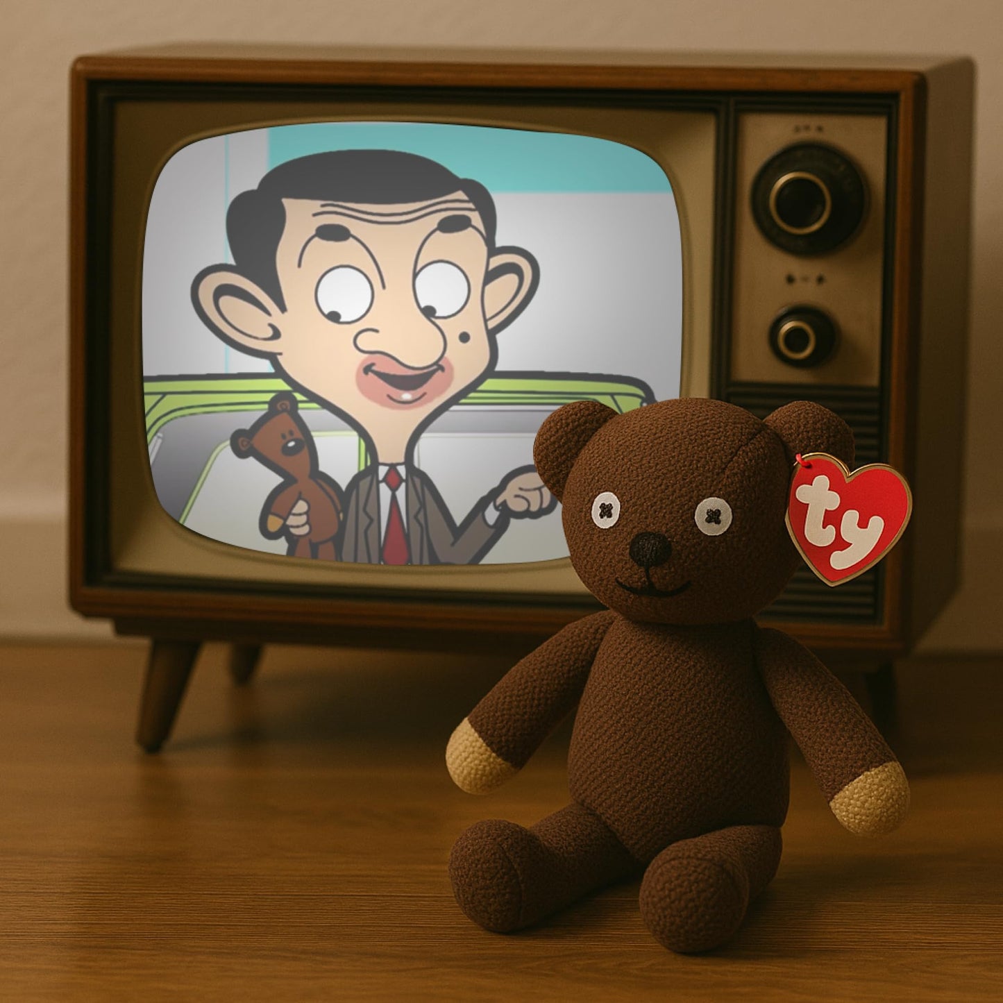 TY Mr. Bean Teddy Bear Regular – Iconic Soft Plush Toy from the Classic TV Show – Collectible Stuffed Plushie for Kids & Fans – Cuddly Soft Toy Gift for Boys & Girls