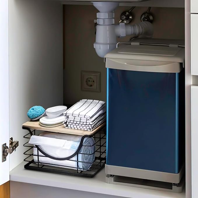 2 Pack Trash Bag Dispenser & Garbage Holder – Stackable Wall Mount Storage
