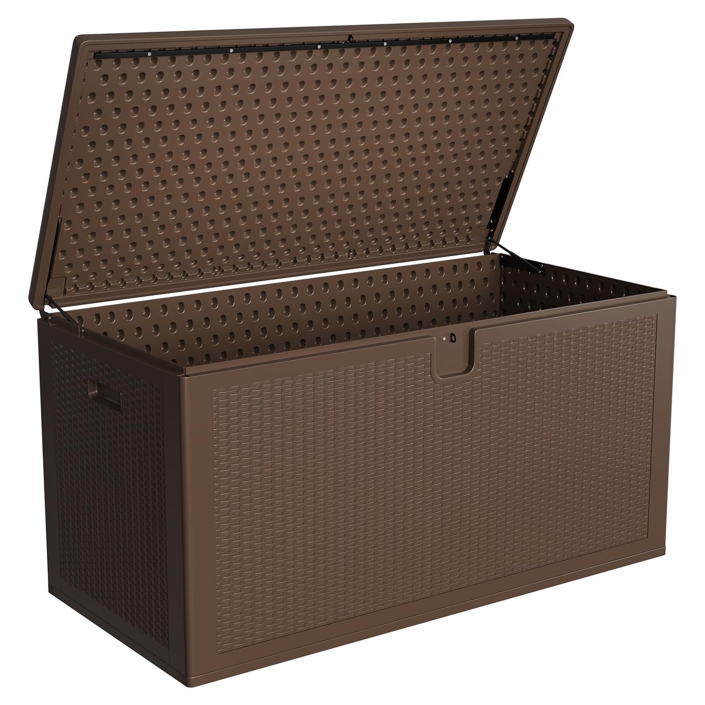 150 Gallon Heavy Duty Outdoor Storage Box Waterproof Resin Deck Box, Lockable Lid, Large Patio Storage Cabinet for Cushions, Tools & Gear, Weatherproof Bench for Garden, Backyard & Porch
