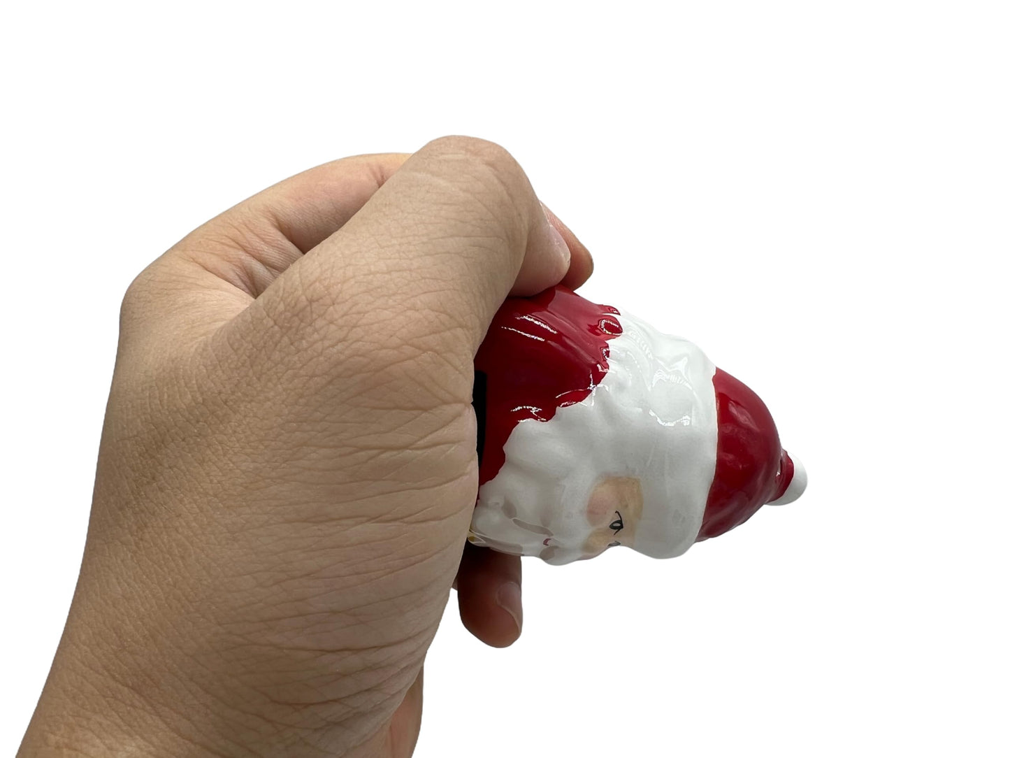 Christmas Elements Salt and Pepper Shakers Small and Cute Ceramic Salt Shaker & Pepper Container Set with Design Unique Fun Kitchen Decor Spice Dispenser Seasoning Snowman and Santa Claus Set of 2 (A)