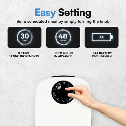 Pawise Automatic Cat & Dog Feeder with Ice Pack - 1-Meal Wet & Dry Food Dispenser, 48-Hour Timer, Dishwasher Safe, Perfect for Pets