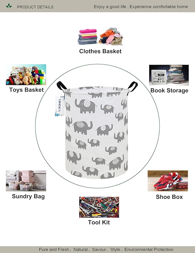 Round waterproof laundry basket gift basket, suitable