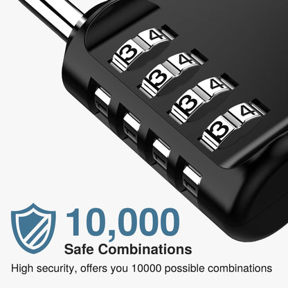 Puroma 2 Pack Combination Lock 4 Digit Padlock for School Gym Locker, Sports Locker, Fence, Toolbox, Case, Hasp Storage (Black & Code Window)