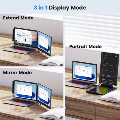 Redalf 15.6" Laptop Screen Extender, 1080P FHD Triple Portable Laptop Monitor Extender,Detachable Screen Travel Monitor for 13"-17.3" Laptops (Mac/Wins/Chrome/Dex)