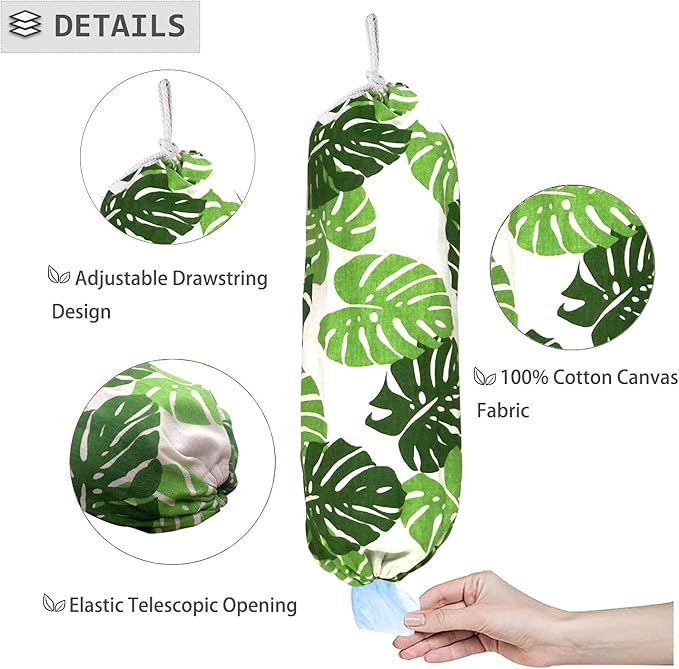Green Wall Mount Plastic Bag Organizer