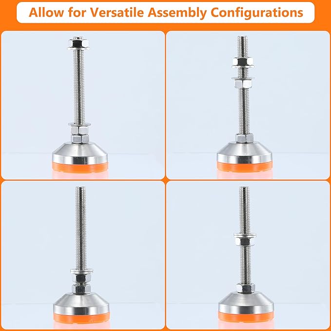 Heavy Duty 2400 lb Capacity Stainless Steel Adjustable Leveling Feet