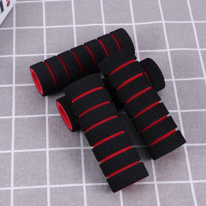 Red Non-Slip Foam Handlebar Grips for Bicycle and Motorcycle – Soft, Durable Sponge Grip Covers for Cycling, Road Racing, Brake Lever Protection – Comfortable Handlebar Tapes