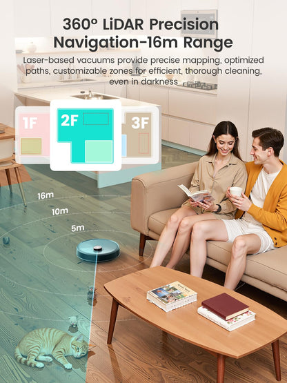 Lefant M210 Pro Robot Vacuum, Slim Quiet, 3 Adjustable Suction Levels, 6 Modes, Robot Vacuum Cleaner for Pet Hair, Hard Floors & Low Carpets, Self-Charging, WiFi/App/Alexa Control, Gray