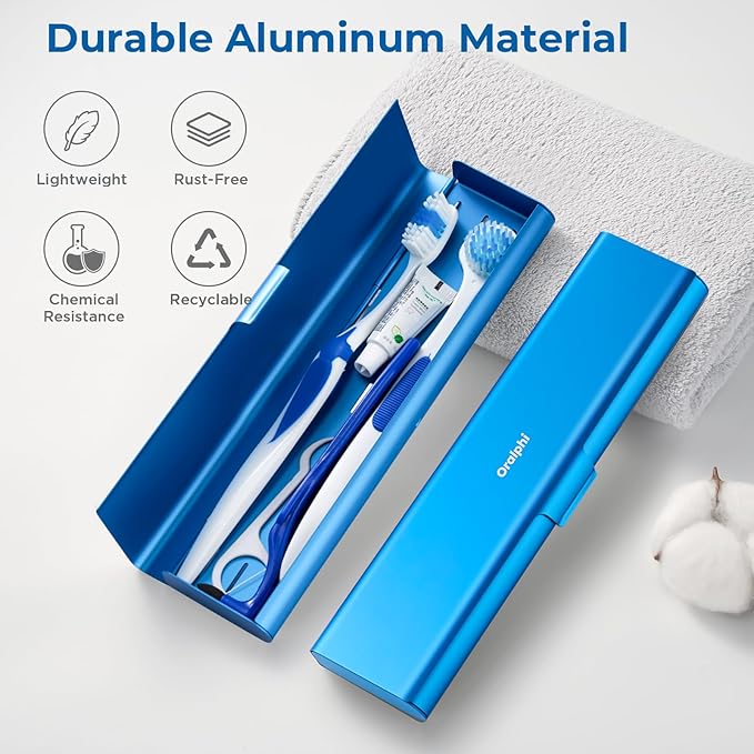 Wider Aluminum Toothbrush Travel Case, Portable Travel Toothbrush Holder