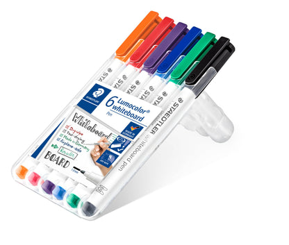 STAEDTLER 301 WP6 Whiteboard Pens, Assorted Colour, Pack of 6