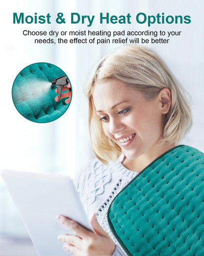 Heating Pad for Back Pain Relief with 6 Heat Settings, 4 Auto-Off, Gifts for Women Mom Men Dad, Electric Heating Pads for Cramps/Abdomen/Waist/Shoulder, Moist Dry Heat Options, 12" x 24"