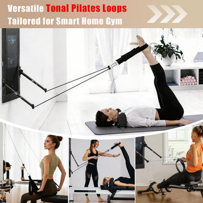 Pilates Loops Compatible with Tonal Smart Home Gym, Double Loop Soft Lined Pilates Straps with T Lock Adapter, W/Snap Hooks, D-Ring Straps for Home Gym & Yoga Workout Accessories (2Pcs)