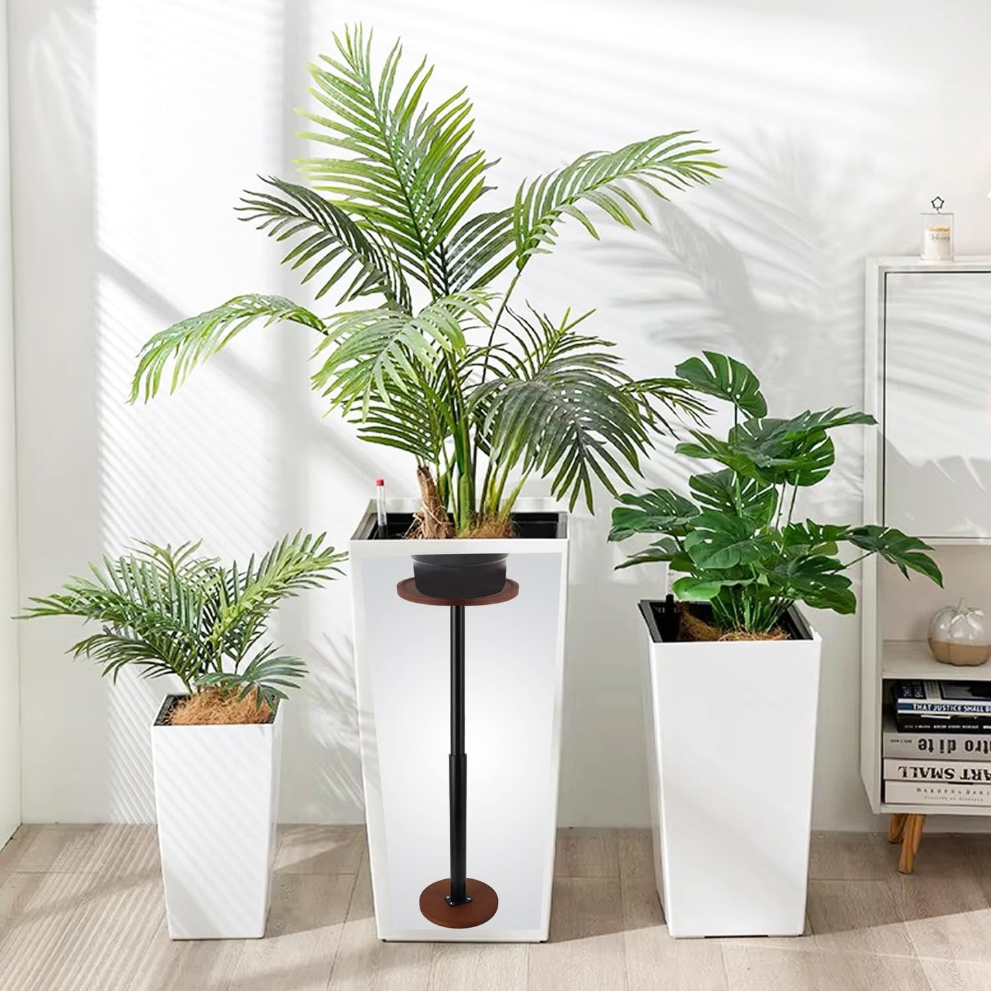 LUTTY Wooden Adjustable Plant Risers for Inside Pot,7.9-13.8 inches Tall Tapered Plant Riser Fill Bottom of Tall Flower Pots and Large Plants Containers, Rise Filler Riser of Flower Pots