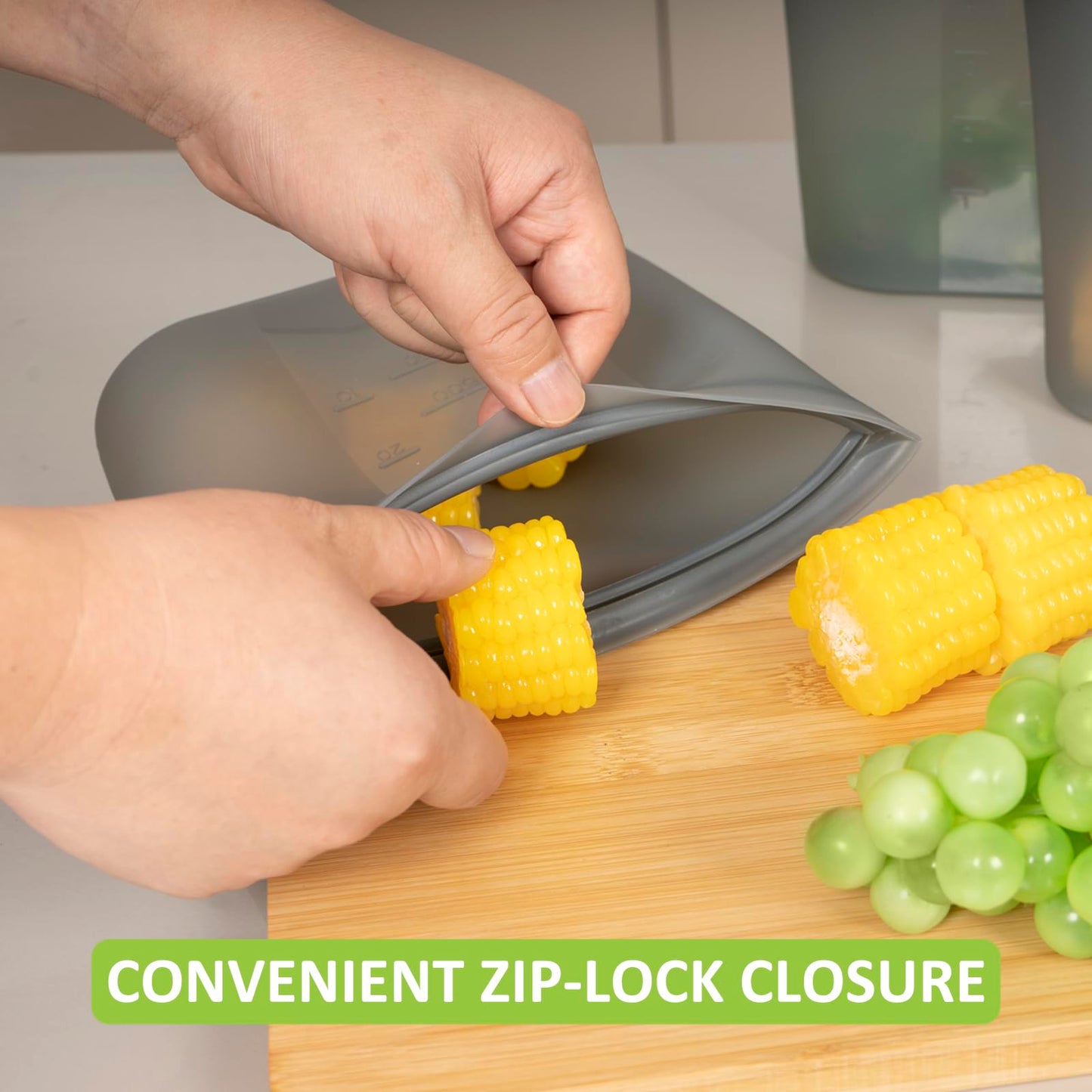 Reusable Food Bags, 12 Pack 100% Silicone Food Storage Bags Stand Up Zip Lock Container, Freezer Microwave Oven Dishwasher Safe, 4 Medium 4 Small 4 Extra Small, Aqua