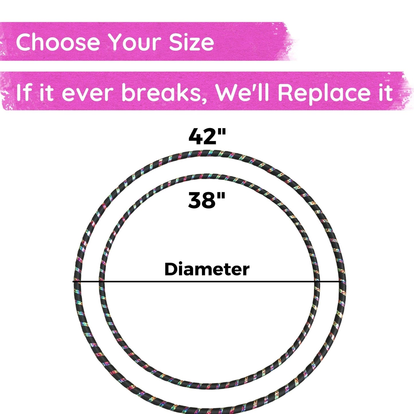 The Spinsterz Beginner Hoop: Weighted Fitness Hula-Hoop for Adults Weight Loss, Waist Exercise Ring for Cardio & Core, Adjustable Quality Detachable Hula Shaper for Beginners, Made in USA - Amethyst