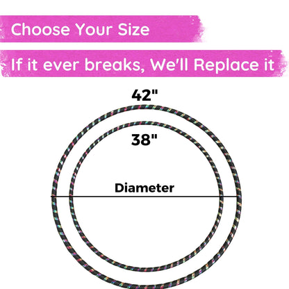 The Spinsterz Beginner Hoop: Weighted Fitness Hula-Hoop for Adults Weight Loss, Waist Exercise Ring for Cardio & Core, Adjustable Quality Detachable Hula Shaper for Beginners, Made in USA - Amethyst