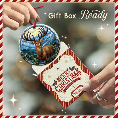 KILYHOME Deer Christmas Ornament 2026 - Rustic Hunting Decor, Buck Hunter Reindeer Decoration – Woodland Holiday Tree Ornament, Hunt Lover Gift, Ideas for Man, Hunters