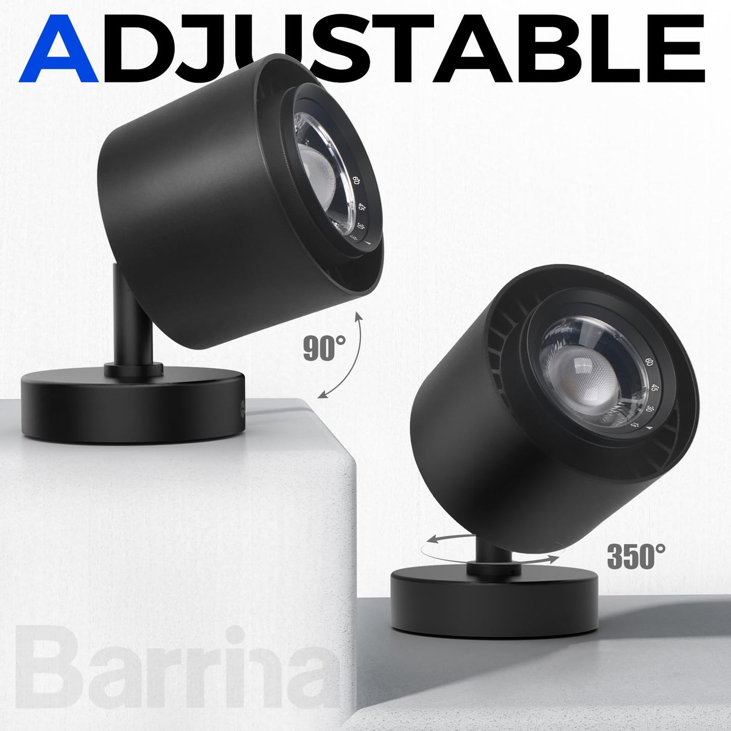 Barrina TR40a Track Grow Lights for Indoor Plants, 15°-60° Adjustable Beam Angle, 40W 4000K Full Spectrum LED Plant Light, High PPFD Spotlight Grow Lamps with Timer for House Plants, 1-Pack, Black