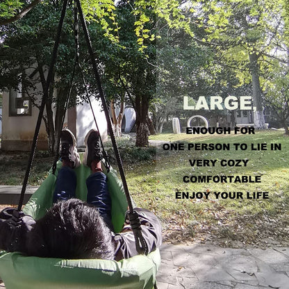 Large Boat Swing 66"-Hanging Hammock Lounger Platform Porch Tree Swing for Backyard Beach Park Playground Teens and Adult