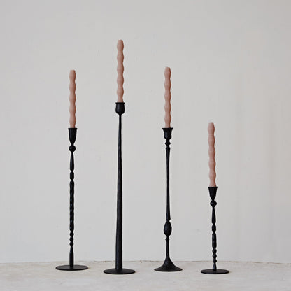 Creative Co-Op Decorative Hand-Forged Metal Taper Holder, Black