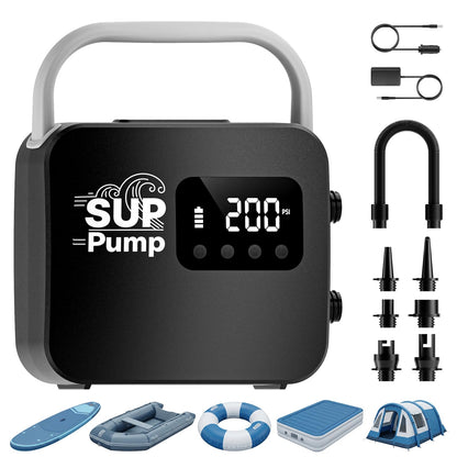 Paddle Board Electric Pump, Inflates 7 Boards on 18000mAh Battery, 20PSI Max Auto-Off, 5V/2A USB Port for Phone, Fast Inflation & Deflation for SUP Boat Pool Float-Black