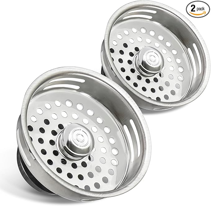 HIGHCRAFT 9843-2 Stainless Steel Kitchen Sink Strainer Basket Replacement