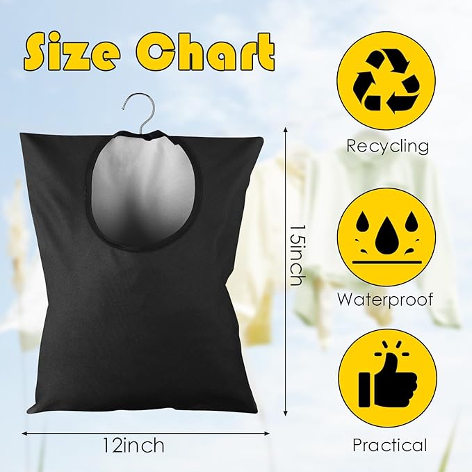 2 Pcs Clothes Pin Hanging Bag