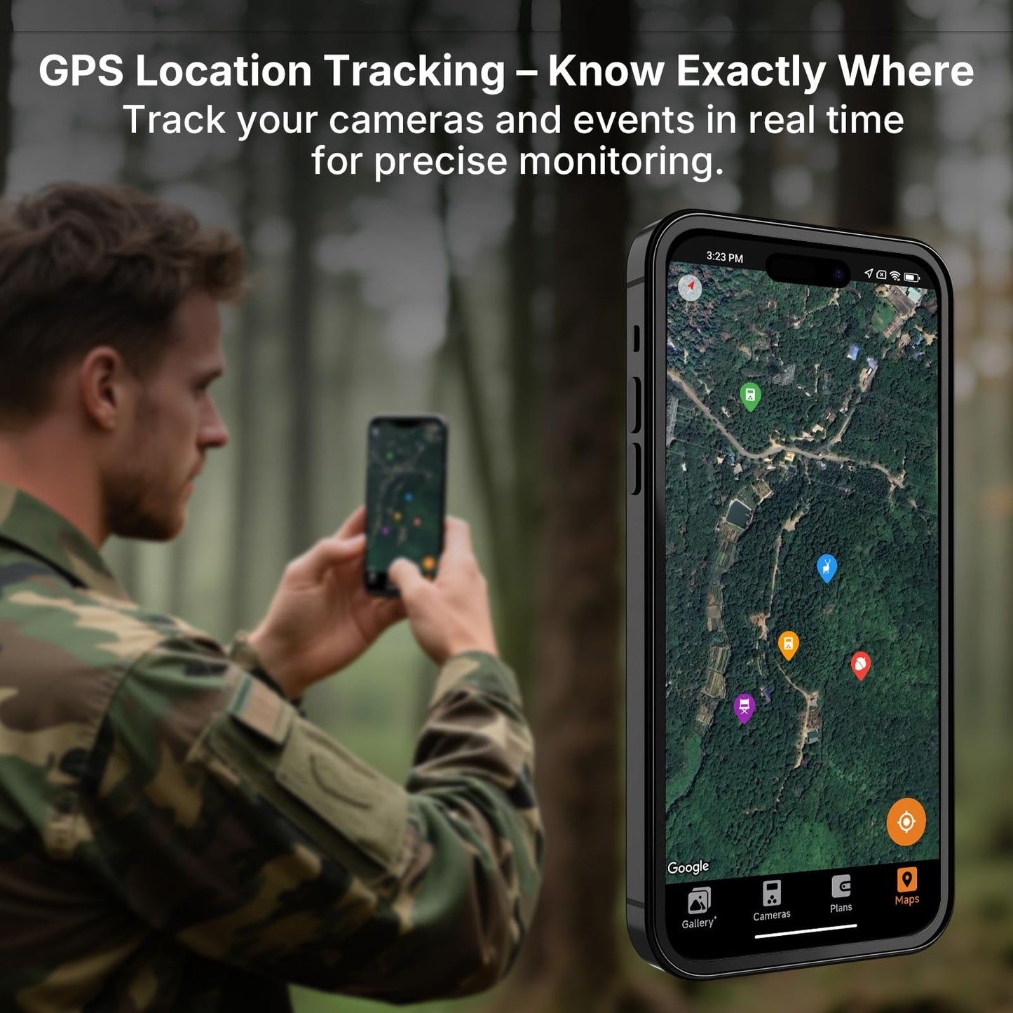 Meidase Solar Cellular Trail Camera S965 Pro (Non-WiFi), Live View, GPS Tracking, 7800mAh Rechargeable Battery, Motion Activated, Ideal for Hunting & Off-Grid Monitoring
