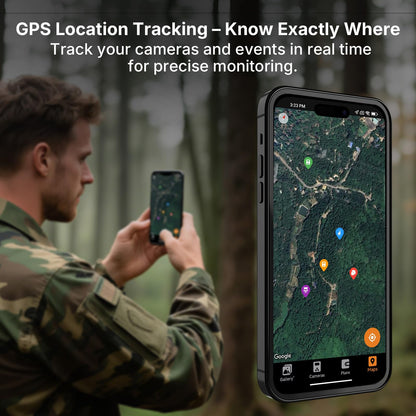 Meidase Solar Cellular Trail Camera S965 Pro (Non-WiFi), Live View, GPS Tracking, 7800mAh Rechargeable Battery, Motion Activated, Ideal for Hunting & Off-Grid Monitoring