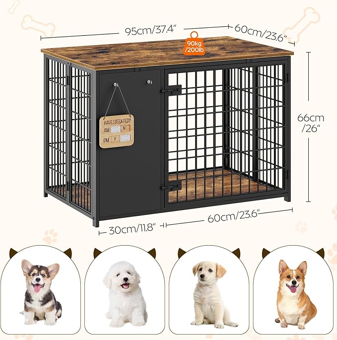 YATINEY Foldable Dog Crate Furniture, Dog Crate