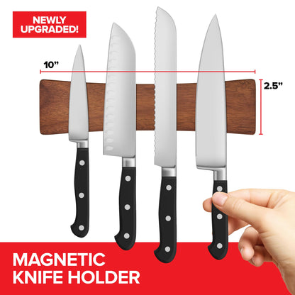 Modern Innovations 12 Inch Stainless Steel Magnetic Knife Bar with Multipurpose Use as Knife Holder, Knife Rack, Knife Strip, Kitchen Utensil Holder, Tool Holder, Art Supply Organizer, Home Organizer