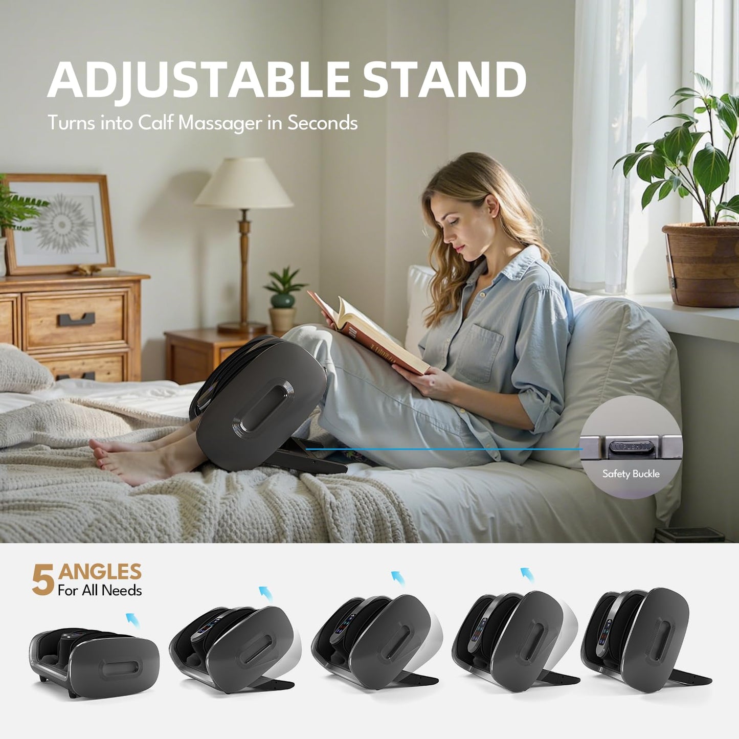 SUMELL Foot Massager with Heat & Ice Therapy - FSA HSA Eligible, Deep Kneading Shiatsu Compression w/Adjustable Intensity, Father's Day Gift for Plantar Fasciitis Relax, Neuropathy and Pain Relief