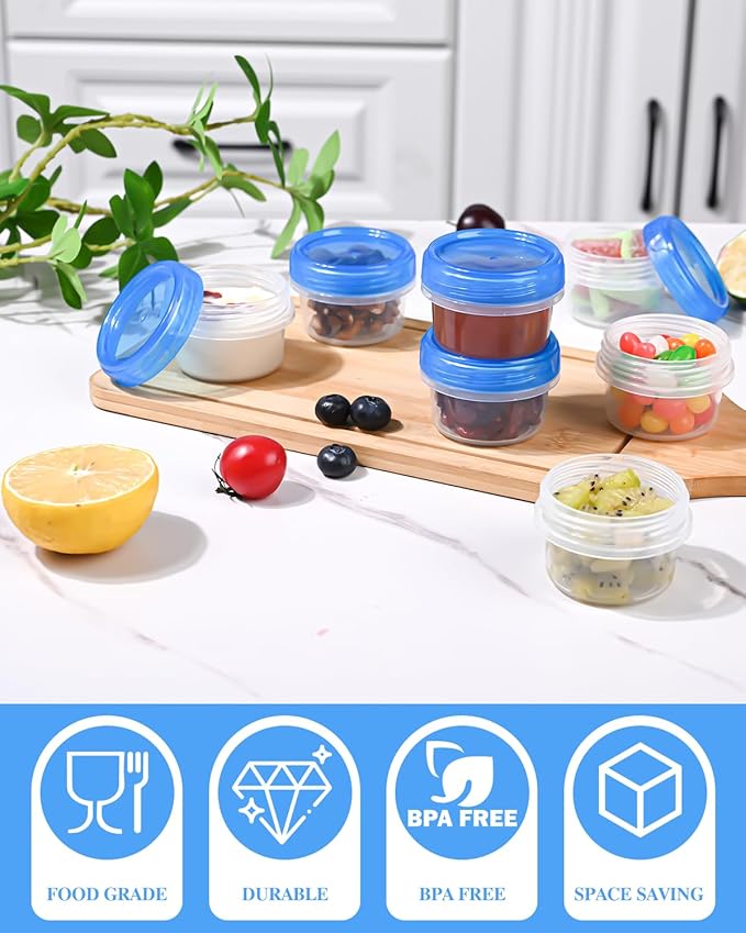 Salad Dressing Containers, Reusable Easy to Open Dressing, Dip Containers to Go