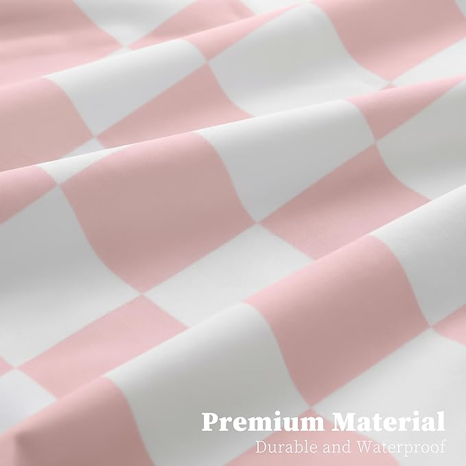 Pink Checkered 2 Pcs Large Travel Laundry Bags