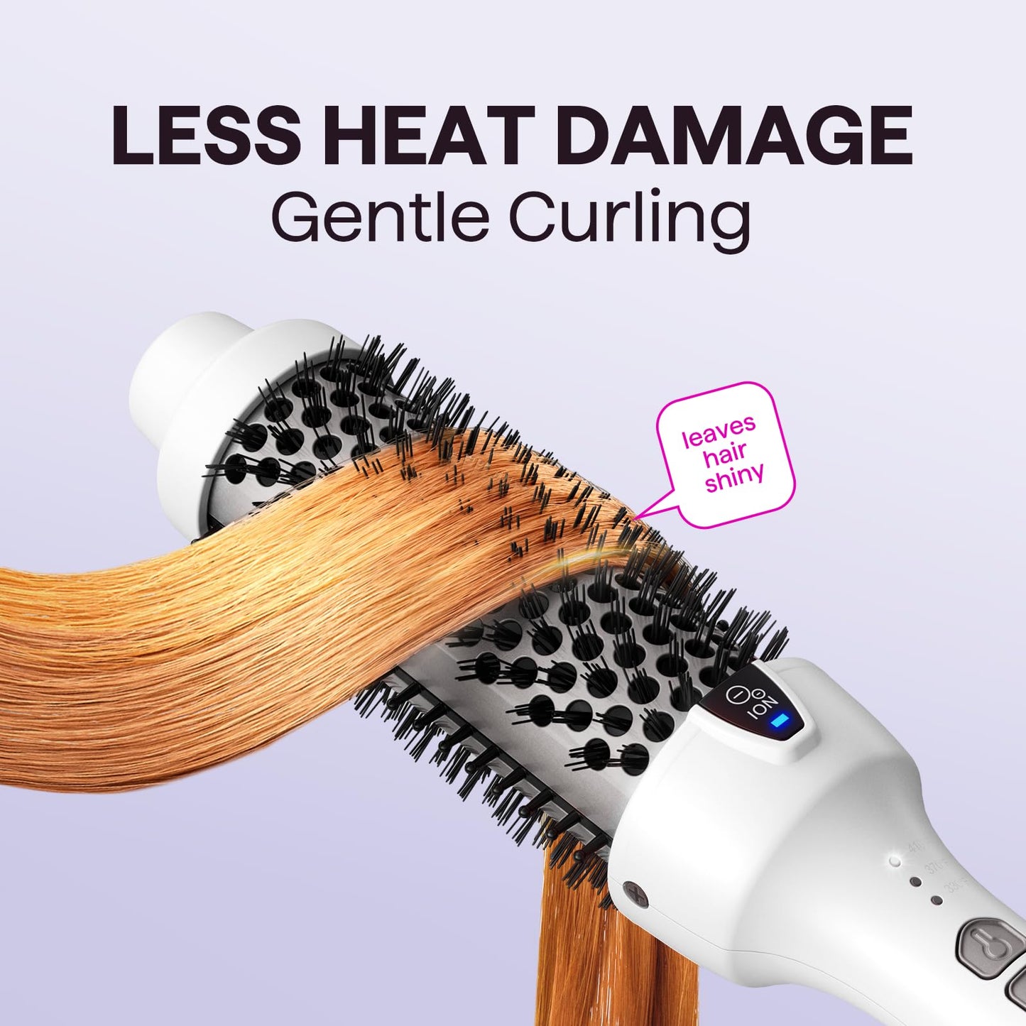 Wavytalk Updated Version Thermal Brush, 1.5 Inch Negative Ion Blowout Express Thermal Round Brush Creates Salon-Quality Blowouts, lonic Frizz Reduction Makes Hair Shinier & Smoother (Millennial Pink)