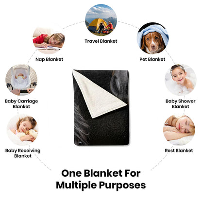 PAOABIU Horse Blankets, Black Horse Throw Blanket for Couch Bed Sofa, Farmhouse Animals Blankets and Throws - Super Soft Cozy Plush Flannel Blanket Gifts & Decor, 66x90