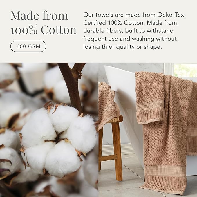 NY Loft 100% Cotton Hand Towel 6 Pack Hand Towel Set | Super Soft & Absorbent