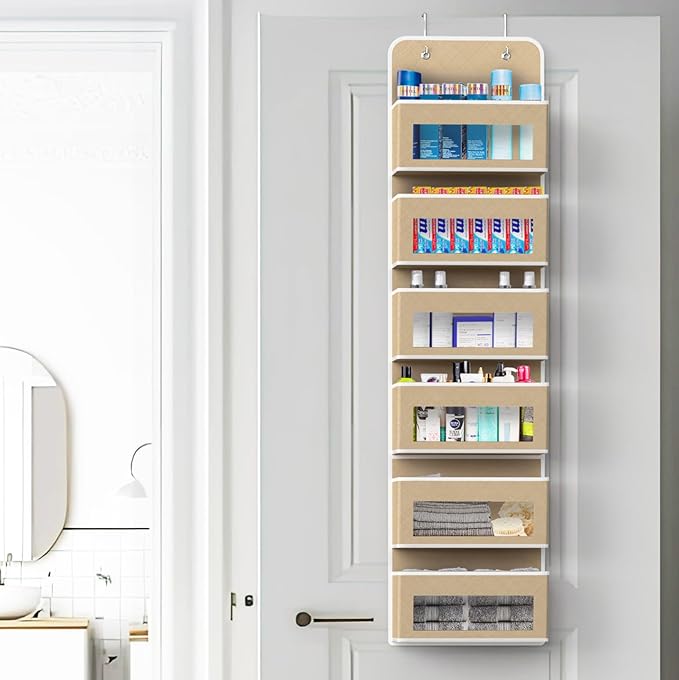 Simple Houseware 6 Clear Window Pocket Over Closet Door Storage Hanging
