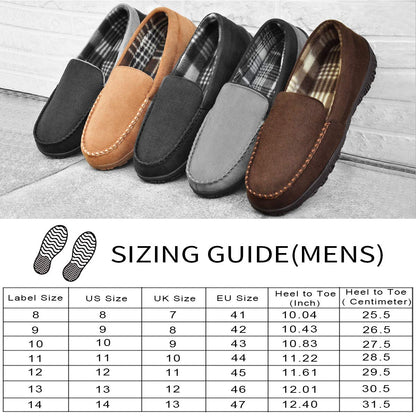 MIXIN Slippers for Men Moccasin House Shoes with Comfortable Memory Foam Size 9 Black