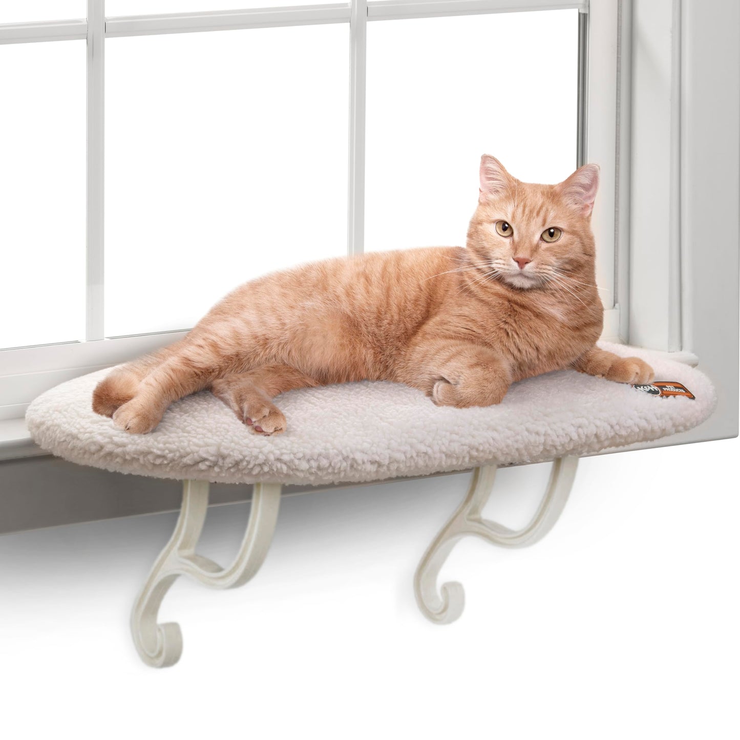 K&H Pet Products Kitty Sill Cat Window Hammock Perch Bed, Soft Fleece Cover, Easy Fit, Machine Washable Cover, 35.5cm x 60.96cm, Cream