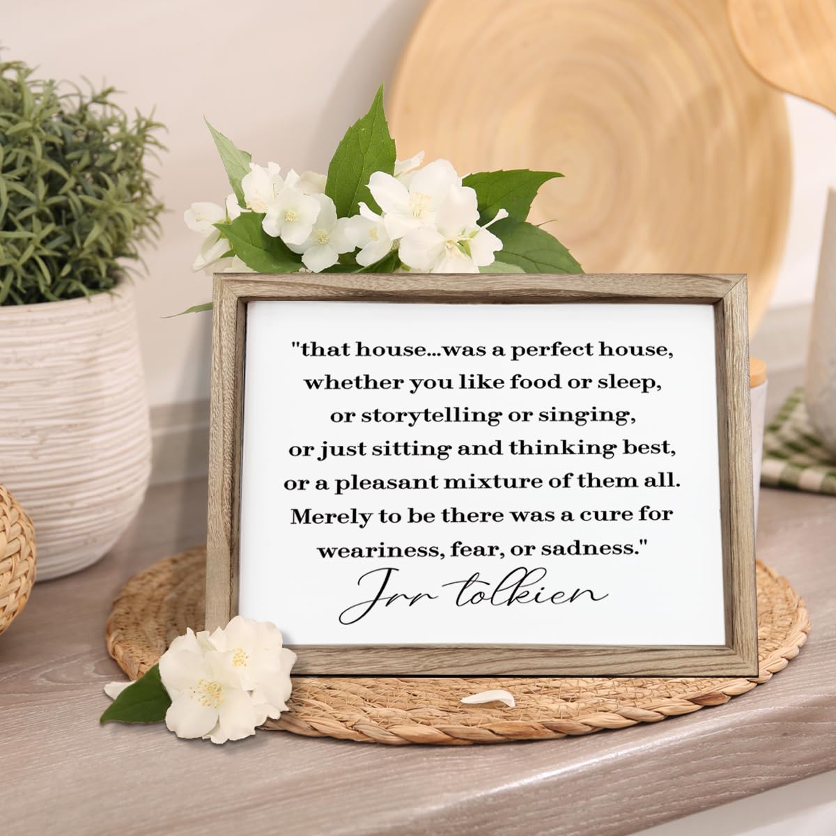 That House Was a Perfect House Wood Sign, Tolkien wood sign, Tolkien Quote Farmhouse Décor, Poetry Gift, Office Decor, Christian Wall Decor, Framed MDF Hanging Signs, Cheer Up Gift