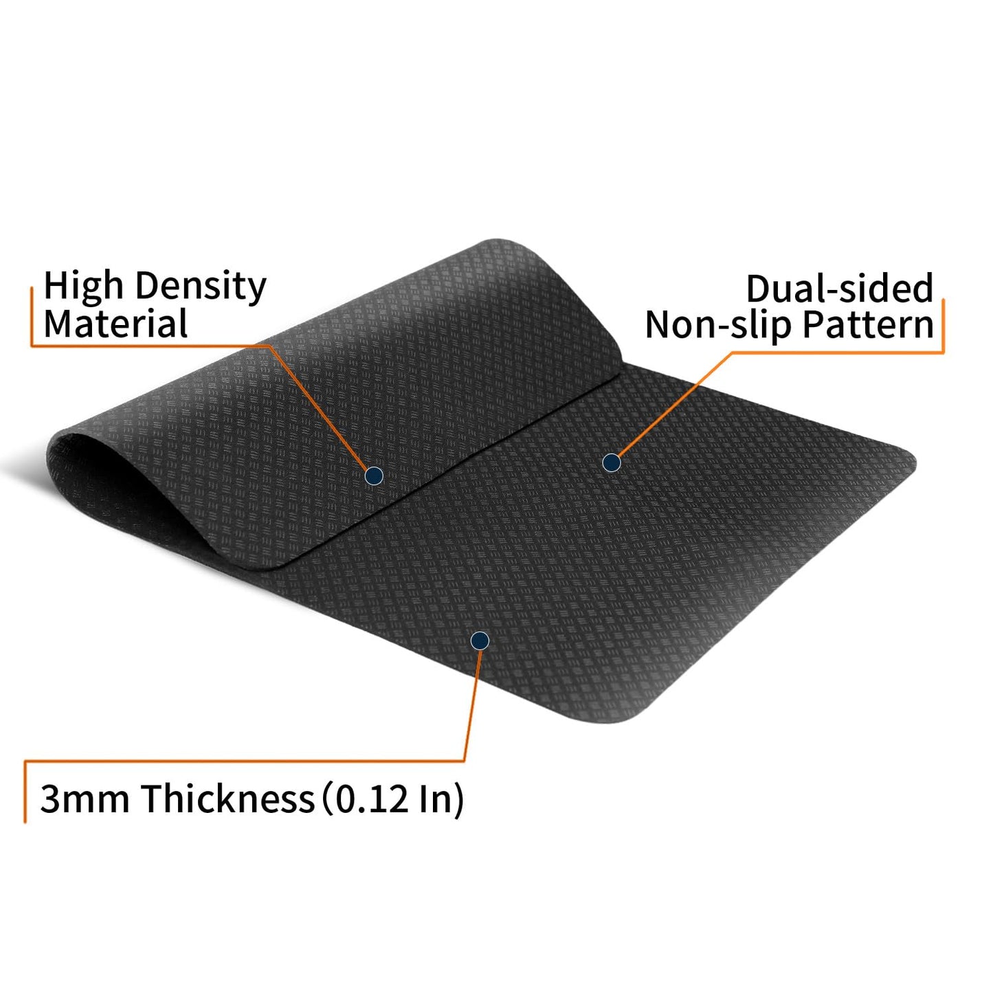 Stepwaver Double-Sided Rubber Non Slip Mat for Elliptical Machine, 24"x17" Anti Slip Mat for Vibration Plate & Stepper, Odorless & Durable