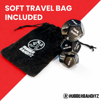 Rubberbanditz - Fitness Dice for Exercise & Workouts | Three Engaging 12-Sided Full Body Workout Dice | Ideal for Crossfit, Home Workouts, and Gyms | Fun Workout Equipment