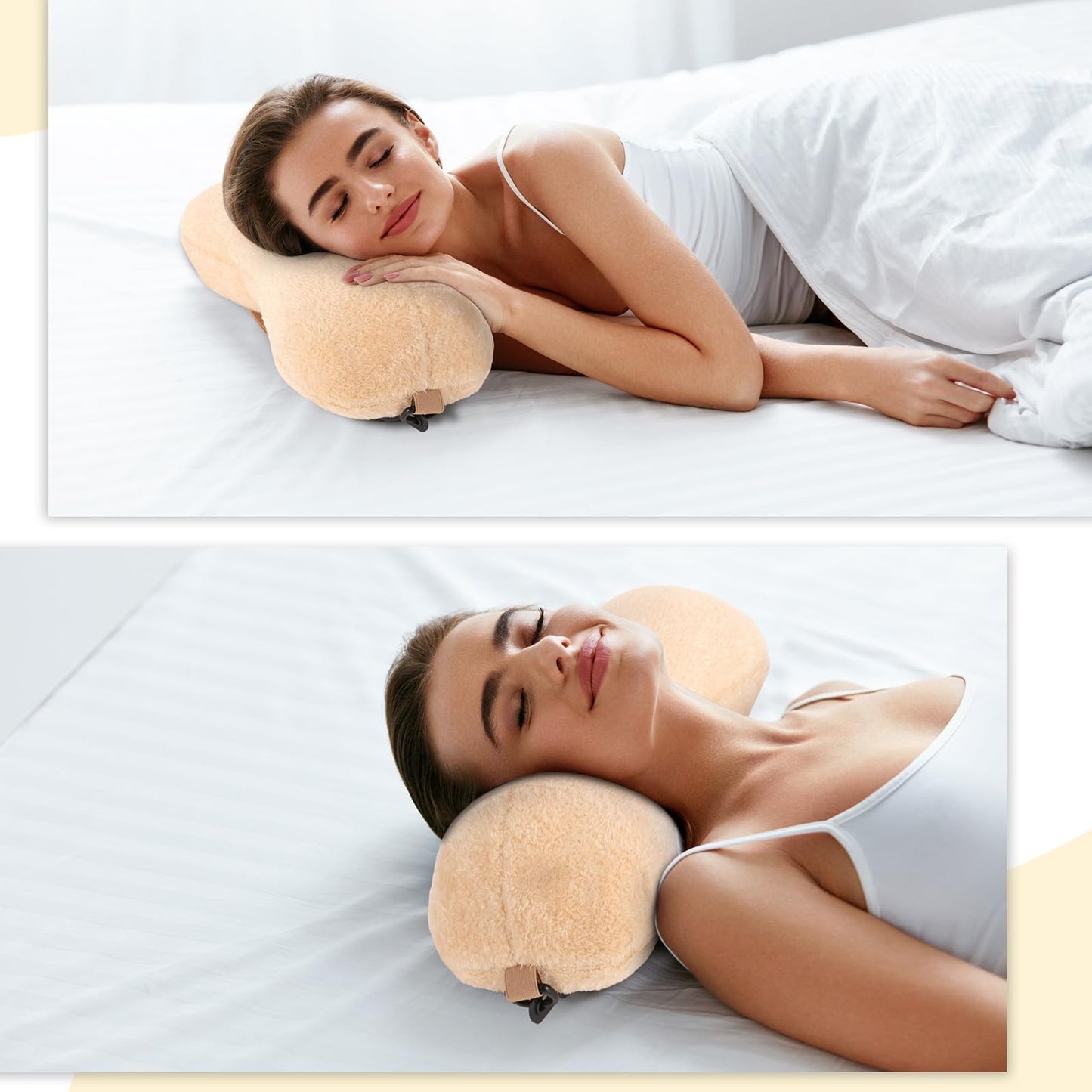 1 Pc Neck Pillow for Recliner Headrest Pillow Bone Shaped Chair Plush with Adjustable Strap Neck Support and Pain Relief Curve Head Cushion for Car Travel Airplane (Grey)