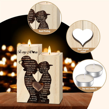 Mum Birthday Gifts, Gift for Mum Candlestick Candle Holder, Mother Presents from Son, Presents for Mummy,Stepmum,Mother in Law on Her Birthday, Heart-shaped