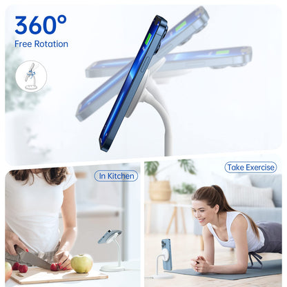 Syncwire Wireless Charging Stand - 2 in 1 Free Rotation Magnetic Charger Station for MagSafe Compatible with iPhone 16, 15, 14, 13, 12 Pro Max, Pro, Mini, Plus, AirPods