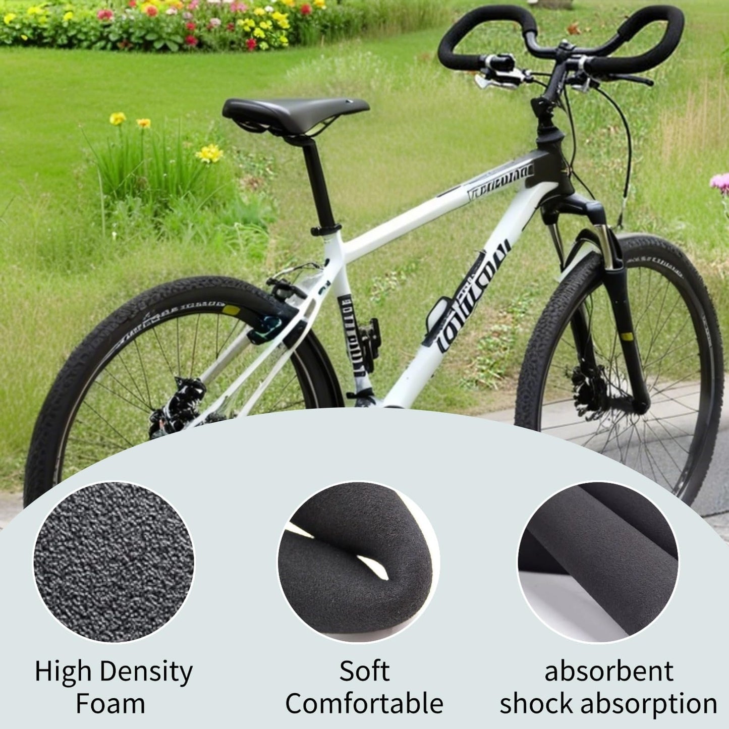 Zjyufy Foam Bike Handlebar Grips Cover Bicycle Tube Sponge Soft Grips Foam Tubing Cover for Mountain Road Bike, Inner Dia 22mm