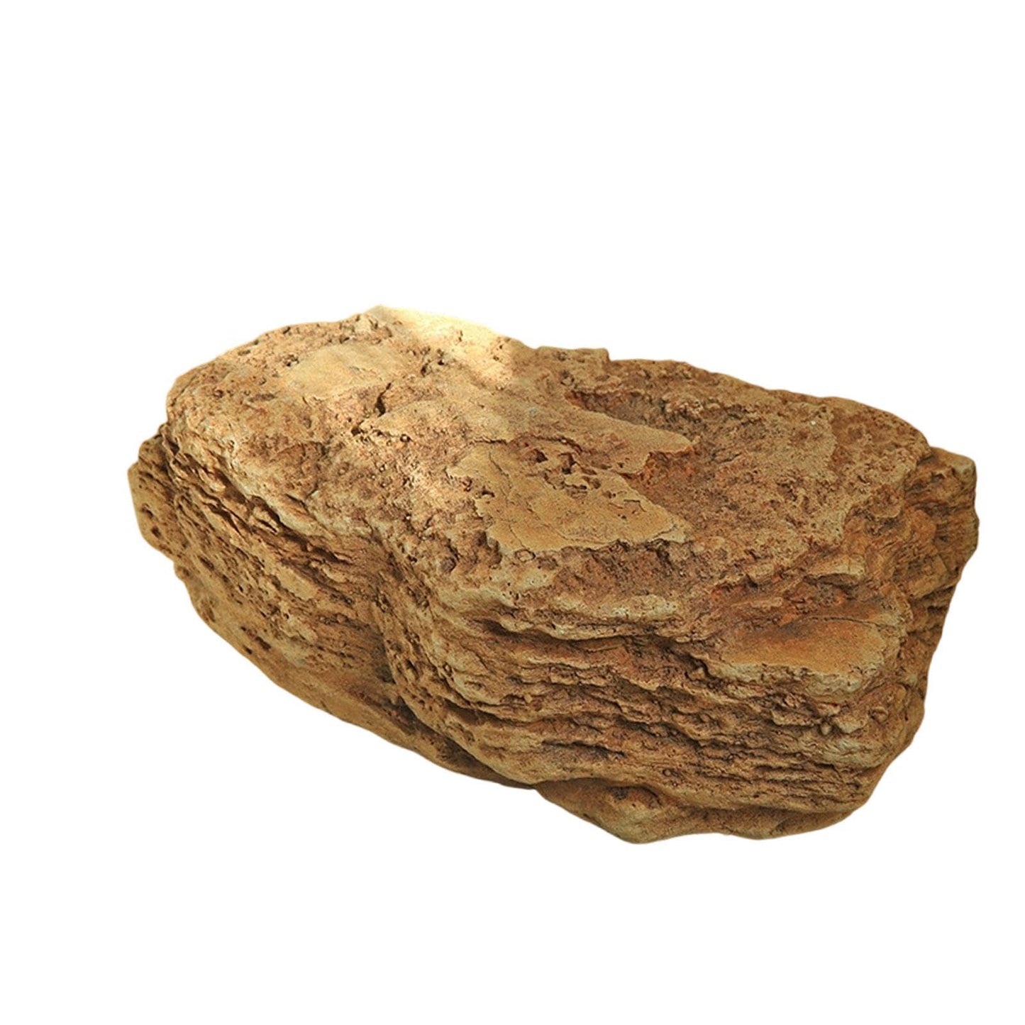 MYCENSE Artificial Landscape Rock, Decorative Stone, Realistic Model Faux Landscape Rock for Patio Outdoor Backyard Garden, Style F 27x11x16cm Brown