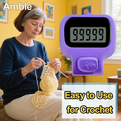 Amble Clicker Counter, Tally Counter, 6 Pack Electronic Finger Clicker for Knitting, Crochet, Stitch, Golf, Fishing, Lap, Goods Counting